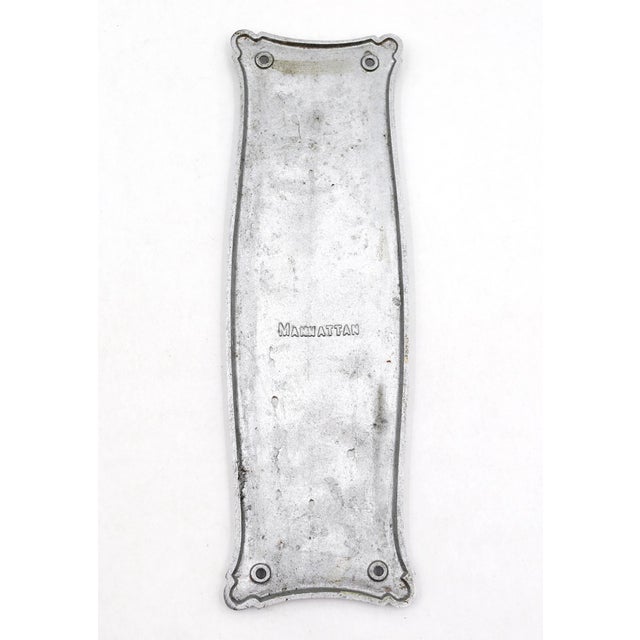 Vintage 10.5 In. Chrome Plated Brass Door Push Plate For Sale - Image 4 of 5