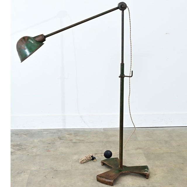 French Mid 20th Century French Adjustable Industrial Floor Lamp by RG Levallois For Sale - Image 3 of 12