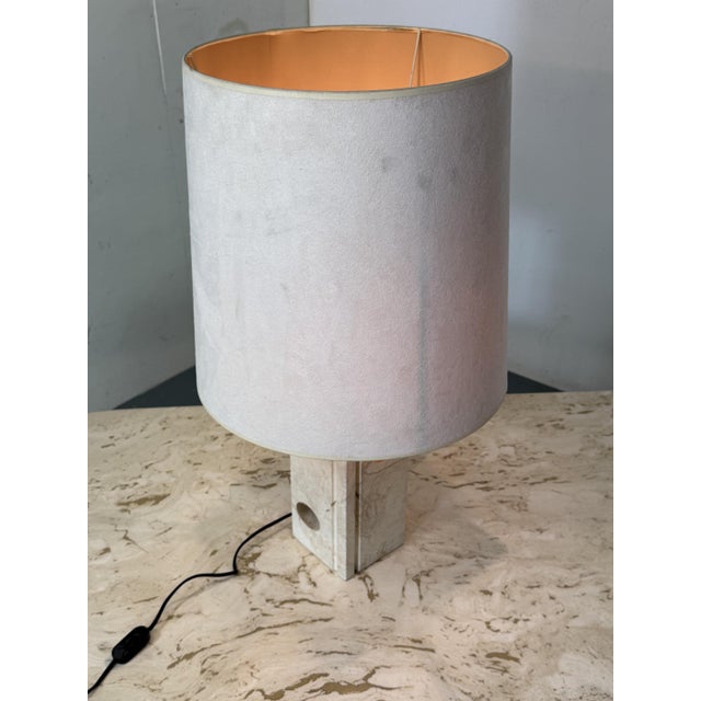 Stone Mid-Century Modern Brutalist Italian Travertine Table Lamp from Fratelli Mannelli, 1960s For Sale - Image 7 of 15