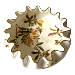 1900's Antique George Jones Crescent China Ruffled Footed Dish / Bowl