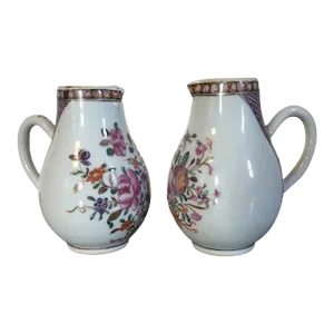 Antique 18th Century Chinese Export Porcelain Cream Jug - A Pair