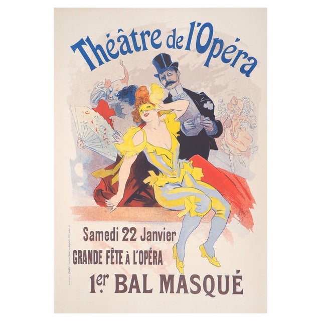 Jules Cheret, Masquerade Ball (Théâtre de l’Opéra), 1897, Original Lithograph For Sale