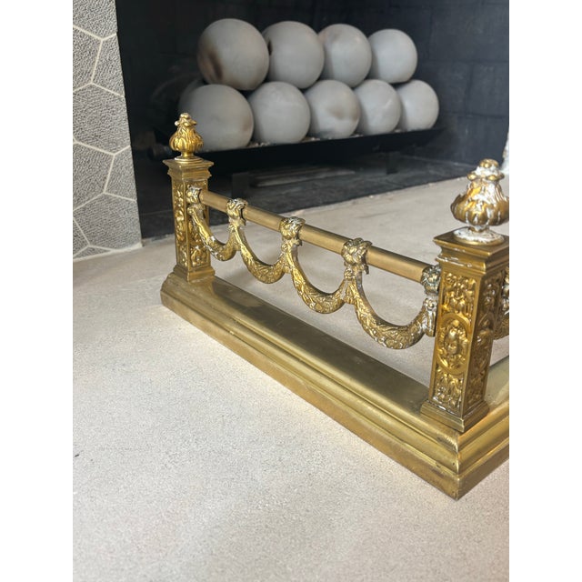Neoclassical Style Brass Antique Fender For Sale - Image 10 of 12