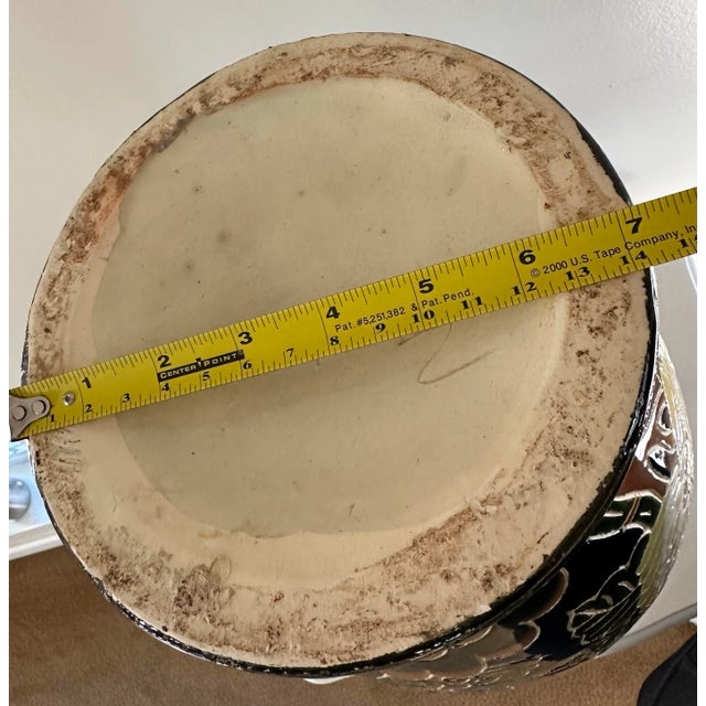 Ceramic Mid 20th Century Large Chinoiserie Floral and Bamboo Ceramic Vase For Sale - Image 7 of 7