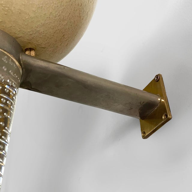 Mid-Century Modern Italian Wall Lamp in Metal and Murano Glass by Archimede Seguso for Seguso Vetri dArte, 1950s For Sale - Image 16 of 17