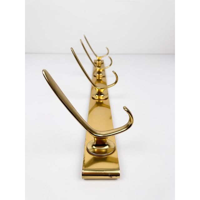 1960s Mid-Century Gilt Metal Wall Coat Rack with 4 Hooks, 1960s For Sale - Image 5 of 18