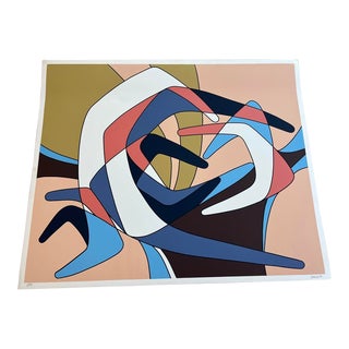 Giorgio Zennaro Vintage Abstract Silkscreen, Signed For Sale