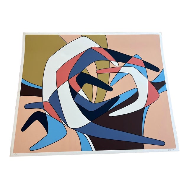 Giorgio Zennaro Vintage Abstract Silkscreen, Signed For Sale