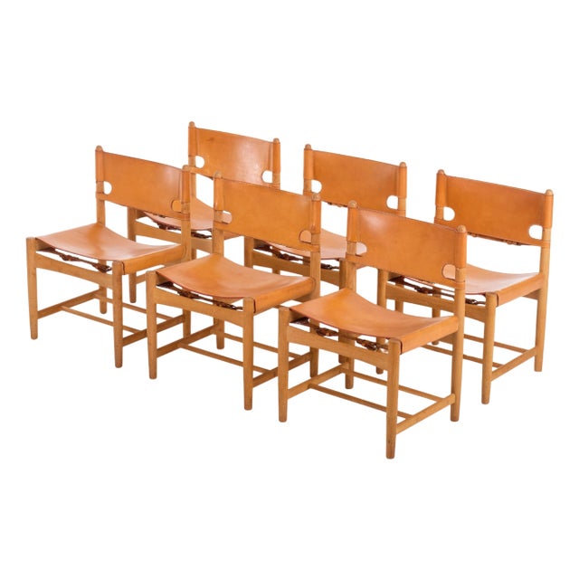 Vintage Dining Chairs by Børge Mogensen, 1960s, Set of 6 For Sale