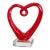 Vintage Red Murano-Style Art Glass Heart Sculpture on Lucite Base For Sale