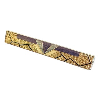 1960s French Art Deco Geometric Bar Pin For Sale