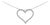 14K White Gold 3.0 Cttw Lab Grown Diamond Open Heart Pendant Necklace For Sale