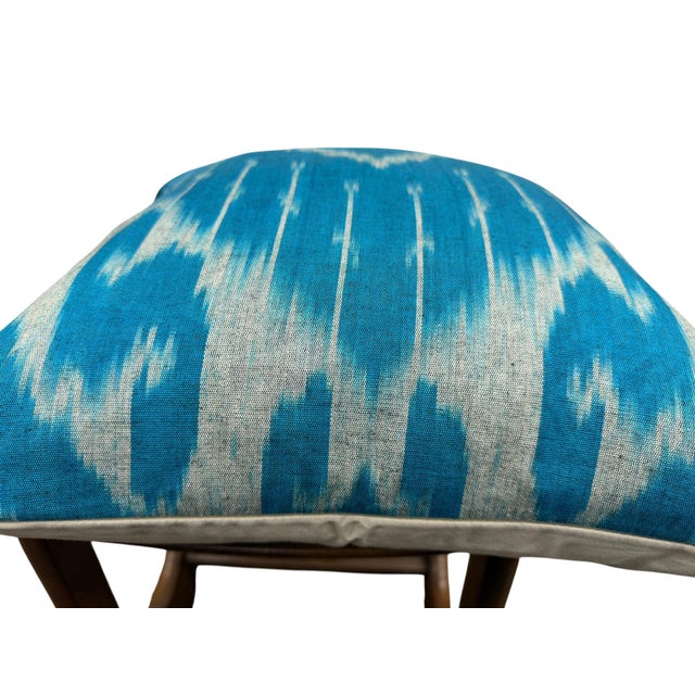 Textile Abraj Silk Ikat Square Cushion Cover For Sale - Image 7 of 9