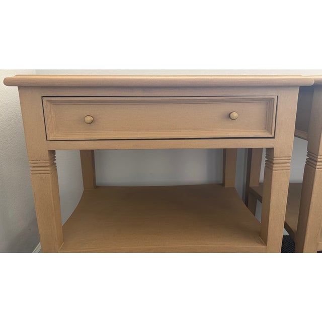 Traditional Pair of Noir Oxford 1 Drawer Side Tables in Weathered Finish For Sale - Image 3 of 12