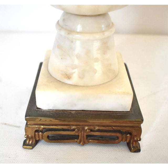 Antique 19th-Century White Marble Table Lamp For Sale - Image 12 of 12