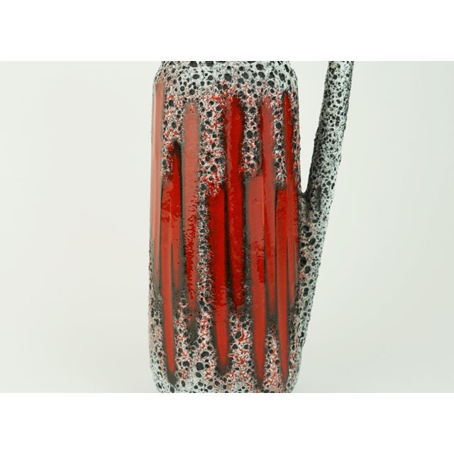Fantastic 1960s 70s vase made by Scheurich Keramik, West-Germany. Model 275-28 with 'Lora' decor in black and white fat...