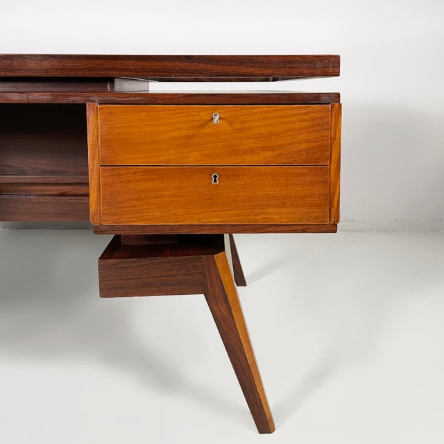 Art Deco Italian Desk in Wood and Glass, 1940s For Sale - Image 11 of 18