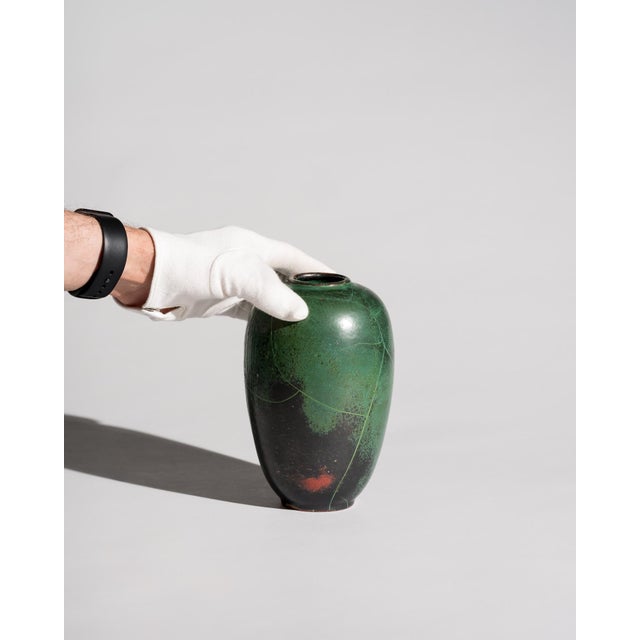 Art Deco Bauhaus Copper Glazed Studio Ceramic Vases by Paul Dresler Grootenburg, Germany, 1940s, Set of 2 For Sale - Image 13 of 18