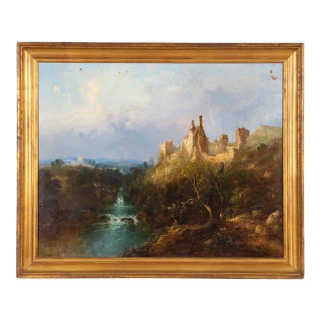 Antique Hawthornden Castle Oil Painting For Sale