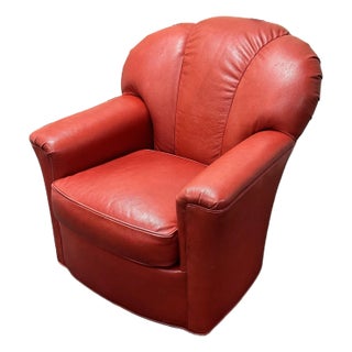 Late 20th Century Leather Swivel Chair For Sale