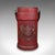 This is a antique decorative stick stand. An English, leather basket or storage bin, dating to the early 20th century,...