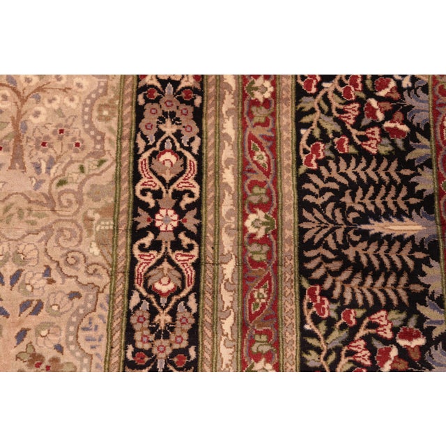 Shabby Chic Art Nouveau 1990's Pak-Persian Beige/Black Wool Rug - 6'1'' X 8'11'' For Sale - Image 3 of 9