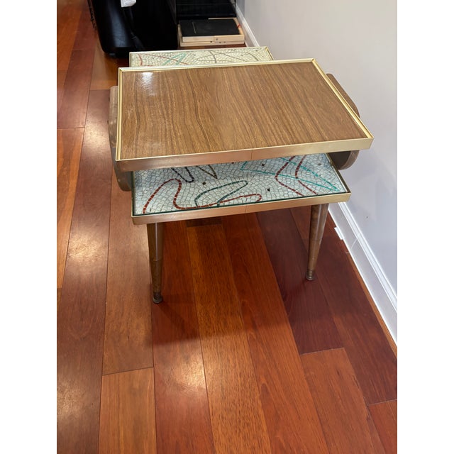 Pair of 1950s Atomic Mosaic Step-End Side Tables – Collector Set For Sale - Image 17 of 17