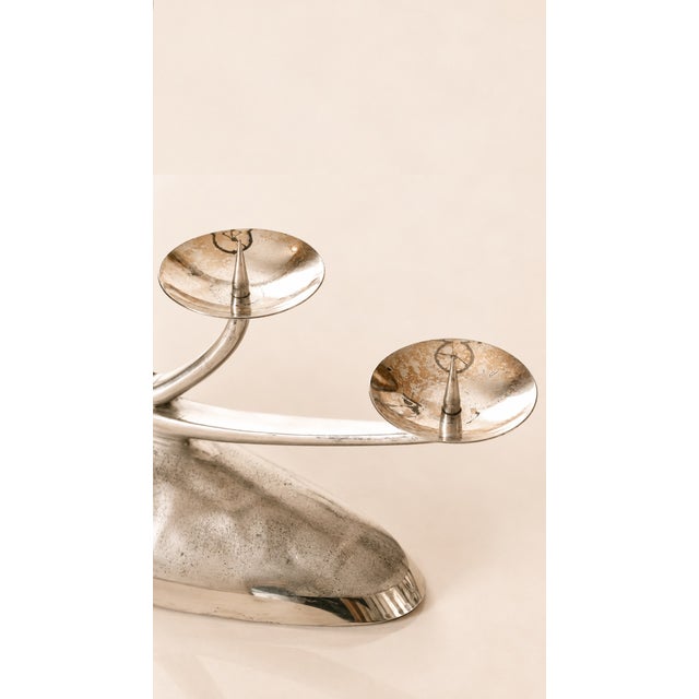 Modernist 4-Light Candelabra in Silver-Plated Metal from WMF Ikora, 1959 For Sale - Image 6 of 8