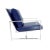 Contemporary Pasargad Home Luxe Collection Navy Leather Chair For Sale - Image 3 of 9
