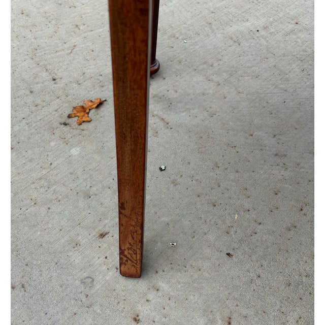 Antique Hand-Carved Mahogany Chair-Backed Settee in Jake Stripe by Perennials in Linen Colorway For Sale - Image 12 of 12