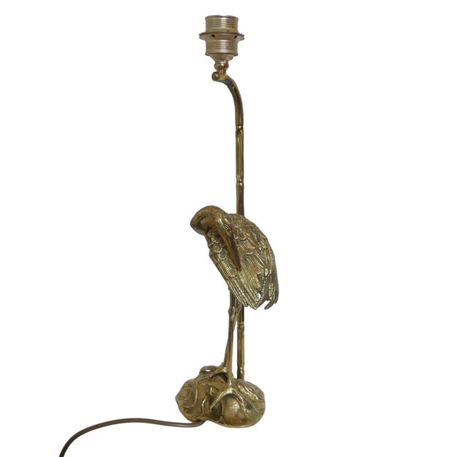 Gold French Gilded Bronze Heron Lamp by Maison Baguès, 1970s For Sale - Image 8 of 8