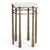 Beautiful white marble top side table. Hand hammered iron frame / legs with antiqued brass finish. Unique design with six...