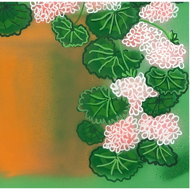 Expressionism Geranium Flowers No. 1 Contempoary Botanical Painting by Susan Havens For Sale - Image 3 of 5