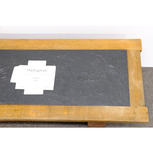Brutalist Brutalist Wood and Slate Top Coffee Table, 1970s For Sale - Image 3 of 11