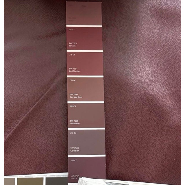 Knoll Textiles Merlot Pebble Faux Leather Upholstery Vinyl Fabric – 4 Yards For Sale In Philadelphia - Image 6 of 6