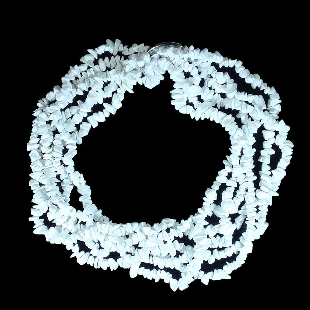 Traditional Three-Strand White Howlite Infinity Necklace by Aria Jewelry, 33 In. For Sale - Image 3 of 5