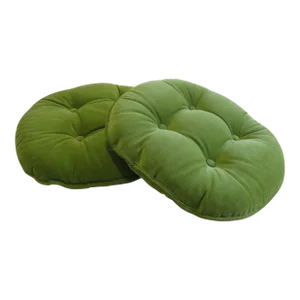 Vintage Pair of Green Tufted Velvet Throw Pillows