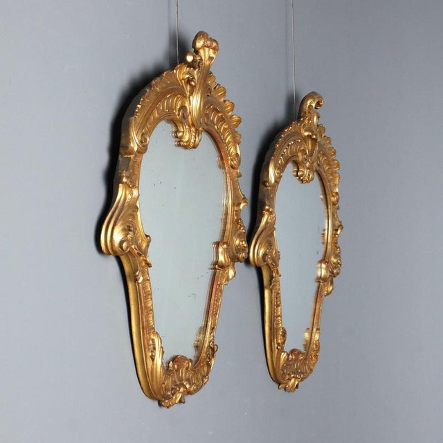 Mirrors with Carved Gilt Frames, Set of 2 For Sale - Image 3 of 11