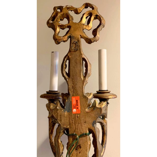 Early 20th Century Italian Gilt Wood Carved Sconce For Sale - Image 11 of 12