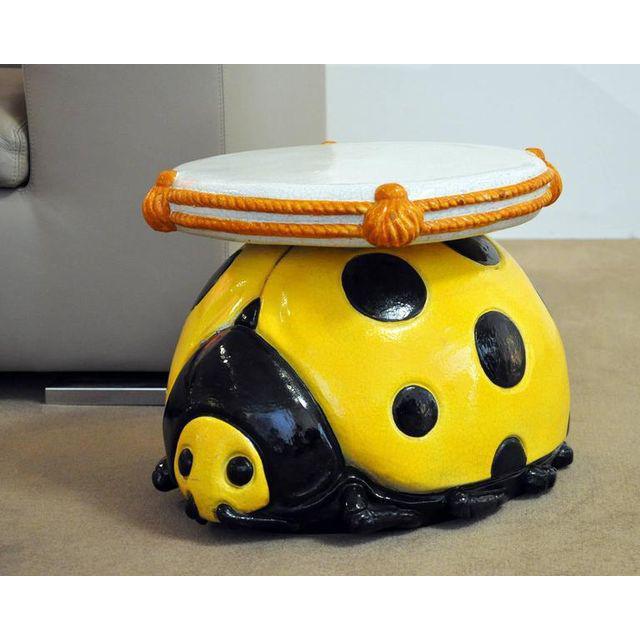 A totally charming ladybug stool in painted ceramic!