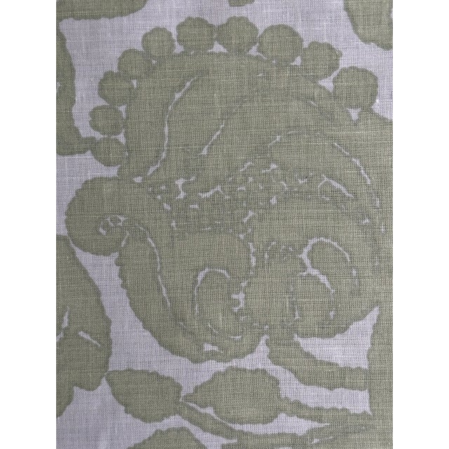 2020s Christopher Farr Collection: Michael Szell Anna Linen Fabric 4 1/2 Yards Dill For Sale - Image 5 of 5