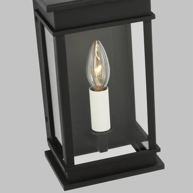 Chapman & Myers by Visual Comfort Studio Cupertino 1-Light Outdoor Medium Lantern Sconce in Textured Black For Sale In Greenville, SC - Image 6 of 9