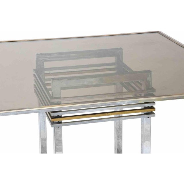 1970s Vintage Chromed and Brass Table, Italy, Early 1970s For Sale - Image 5 of 7
