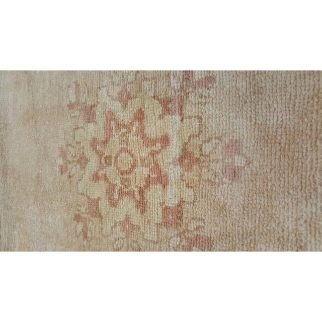 Antique Oushak Runner, Turkish and Oriental Rug, Handmade Beige Rug For Sale In New York - Image 6 of 16