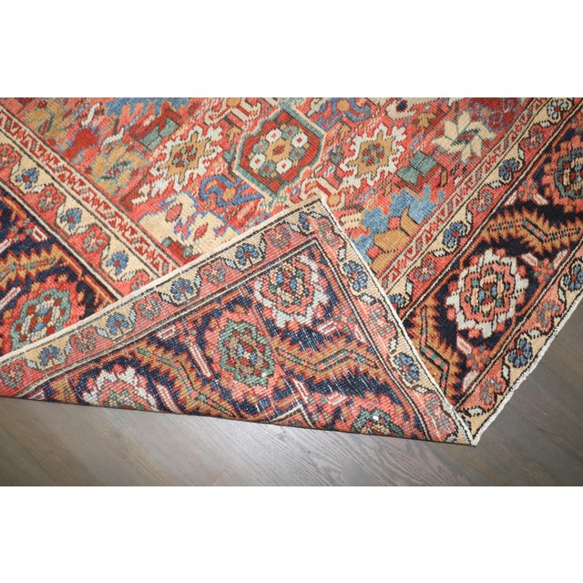 Pink 1920s Stunning Antique Heriz Rug 8' X 10' For Sale - Image 8 of 10