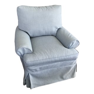 1990s Henredon ‘“Fireside” Club Chair With Custom Slip Cover For Sale