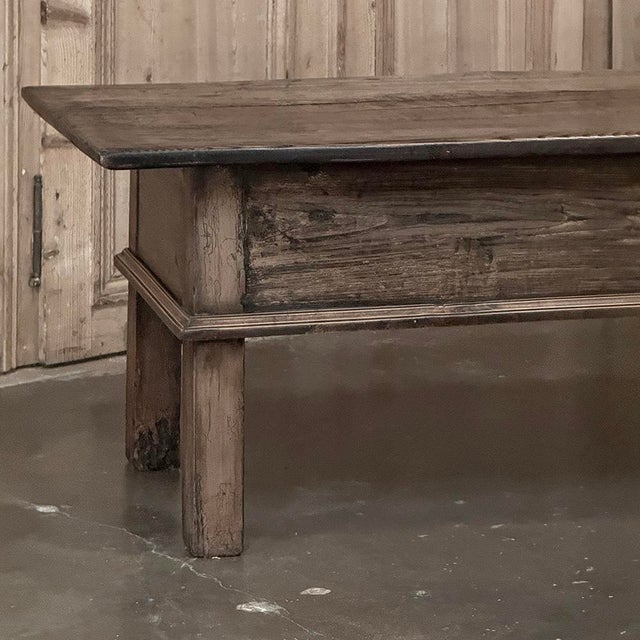18th Century Rustic Country French Solid Oak Coffee Table For Sale - Image 17 of 18