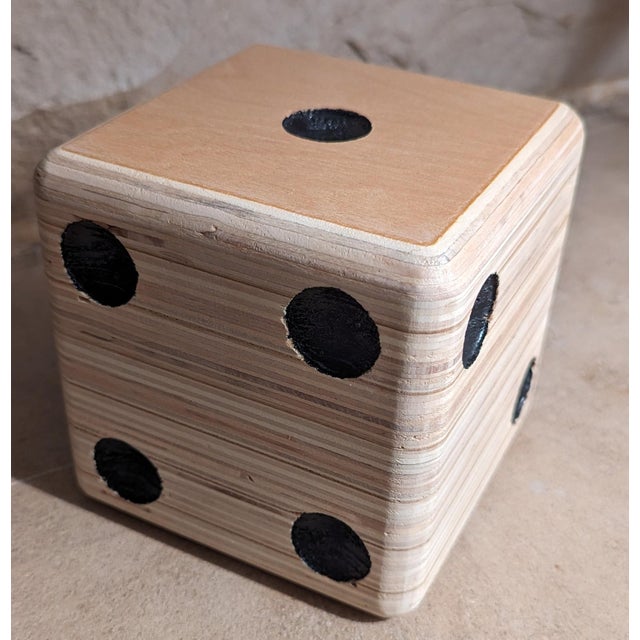 Large Vintage Wooden Dice For Sale - Image 4 of 4