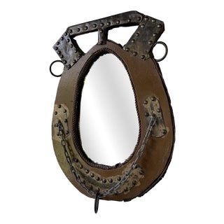 Brutalist Handcrafted Horse Mirror, 1950s For Sale