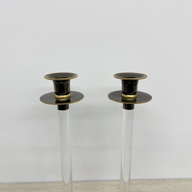 Acrylic Glass Candleholders from Caravell, 1970s, Set of 2 For Sale - Image 9 of 15